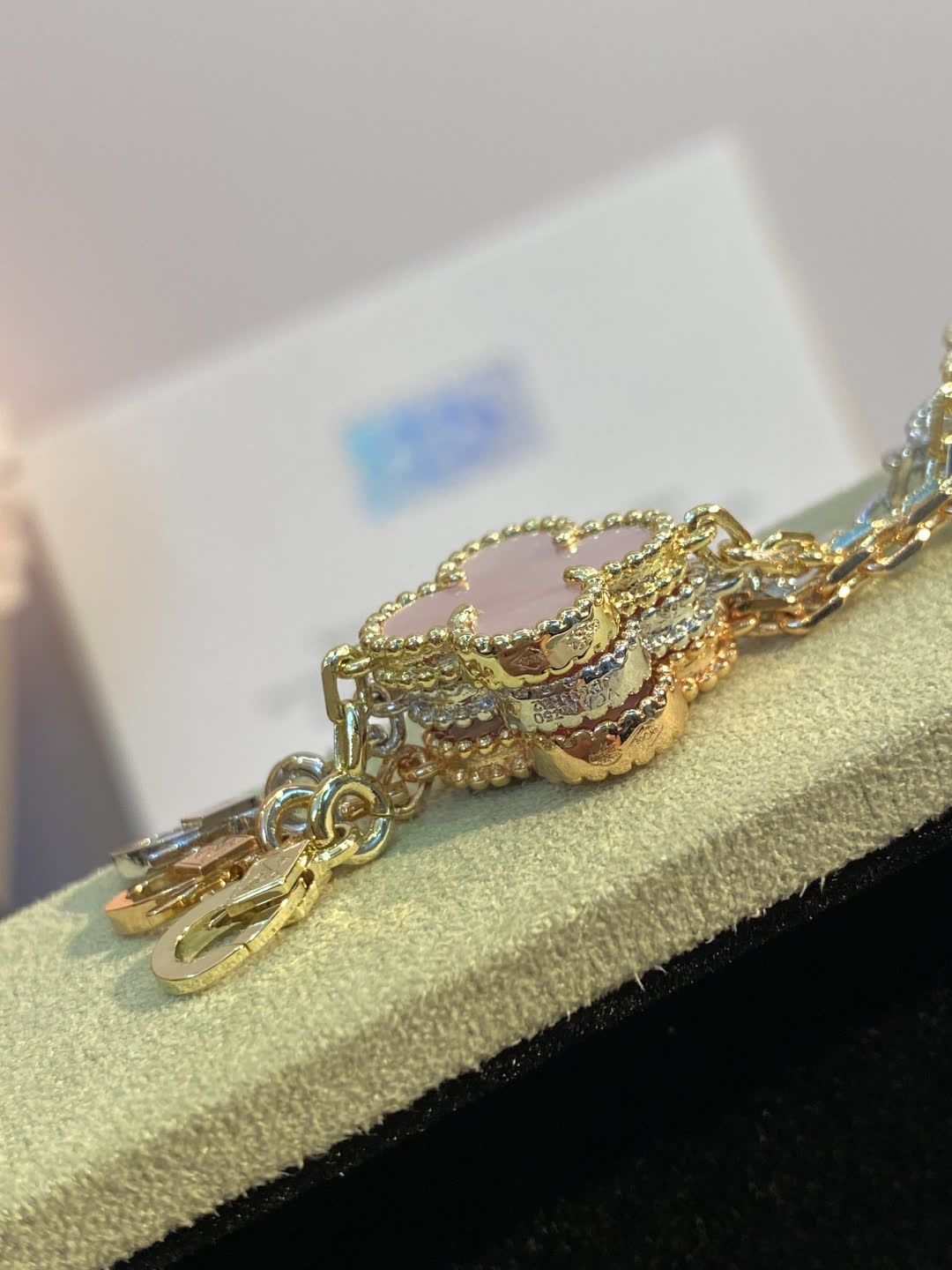 Van Cleef & Arpels Alhambra Pink Gold and Silver Bracelet